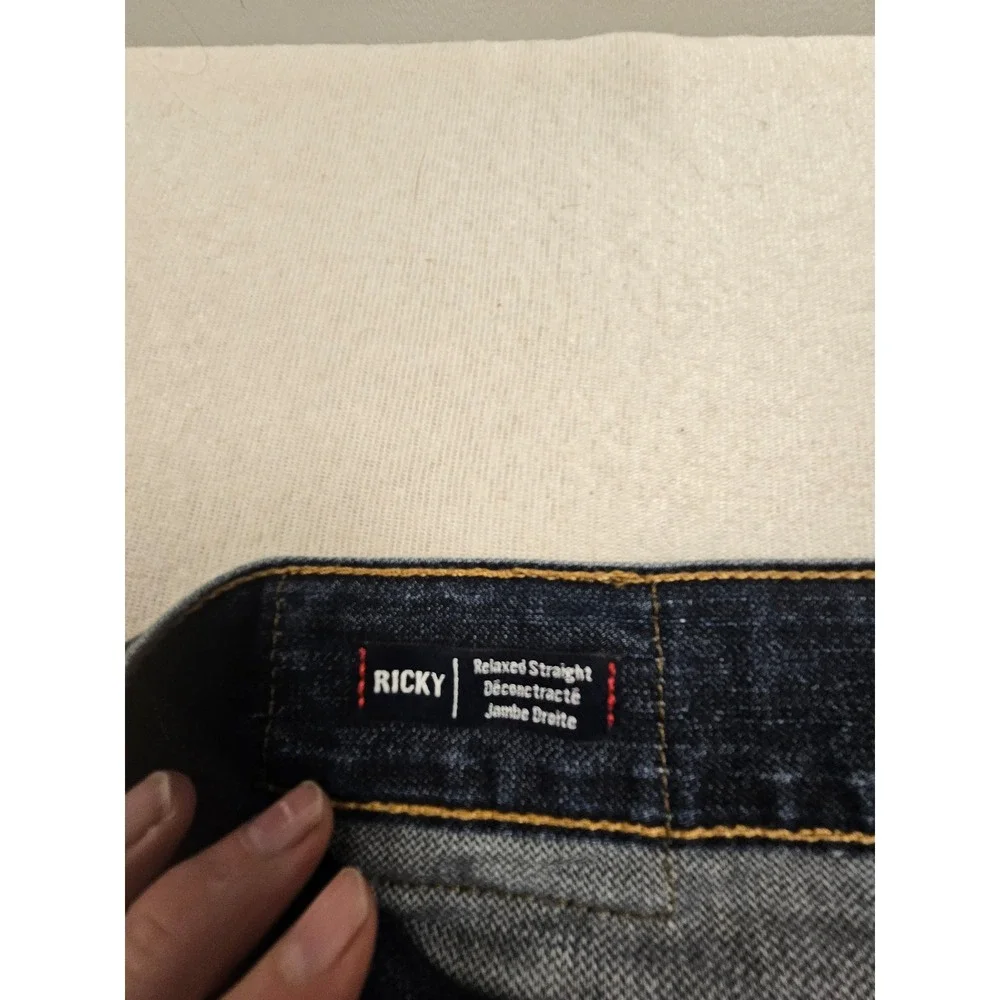 True Religion Ricky Relaxed Straight Leg Dark Wash Denim Jeans‎ Mens 29 USA